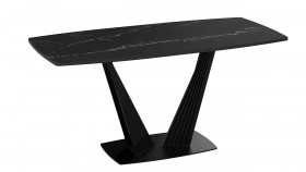 Стол раздвижной «Фабио» Тип 1 (Черный муар/Стекло черное) в Алдане - aldan.katalogmebeli.com | фото 4