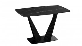 Стол раздвижной «Фабио» Тип 1 (Черный муар/Стекло черное) в Алдане - aldan.katalogmebeli.com | фото 5