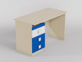 Стол (прямая столешница) Скай люкс (Синий/Белый/корпус Клен) в Алдане - aldan.katalogmebeli.com | фото