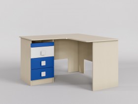 Стол угловой Скай (Синий/Белый/корпус Клен) в Алдане - aldan.katalogmebeli.com | фото