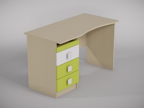 Стол (столешница с выемкой) Эппл (Зеленый/Белый/корпус Клен) в Алдане - aldan.katalogmebeli.com | фото
