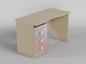 Стол (столешница с выемкой) Грэйси (Розовый/Серый/корпус Клен) в Алдане - aldan.katalogmebeli.com | фото