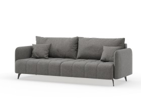 Валериан диван трёхместный прямой Стальной, ткань RICO FLEX 9292 в Алдане - aldan.katalogmebeli.com | фото