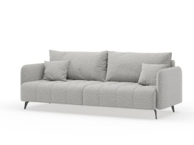 Валериан диван трёхместный прямой Светло-серый, ткань RICO FLEX 108 в Алдане - aldan.katalogmebeli.com | фото