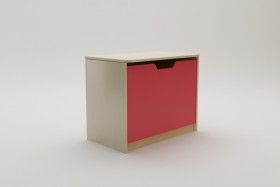 Ящик для игрушек Бэрри (Бежевый/Красный/корпус Клен) в Алдане - aldan.katalogmebeli.com | фото