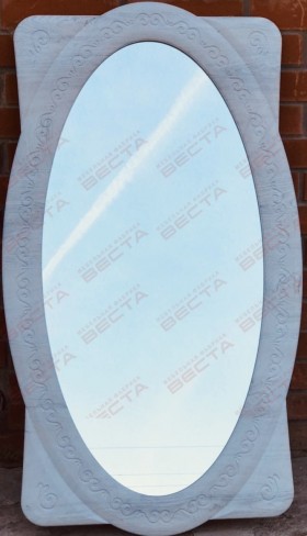Зеркало Овальное МДФ Белый в Алдане - aldan.katalogmebeli.com | фото